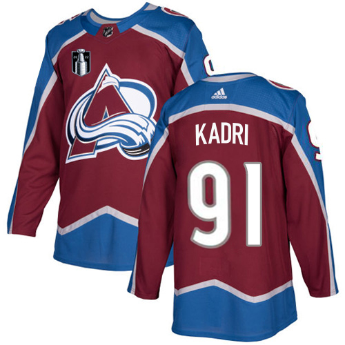 Adidas Colorado Avalanche #91 Nazem Kadri Burgundy 2022 Stanley Cup Final Patch Home Authentic Stitched NHL Jersey Men’s->women nhl jersey->Women Jersey