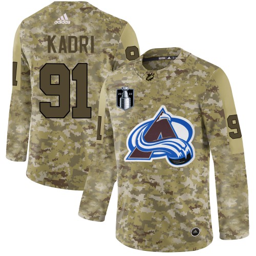 Adidas Colorado Avalanche #91 Nazem Kadri Camo 2022 Stanley Cup Final Patch Authentic Stitched NHL Jersey Men’s->colorado avalanche->NHL Jersey