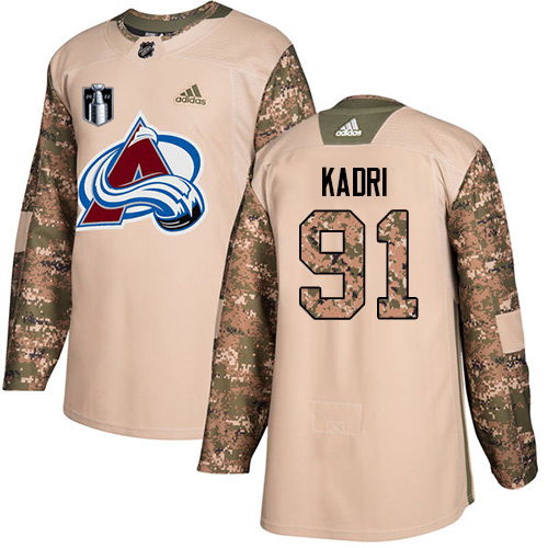 Adidas Colorado Avalanche #91 Nazem Kadri Camo 2022 Stanley Cup Final Patch Authentic Veterans Day Stitched NHL Jersey Men’s->women nhl jersey->Women Jersey