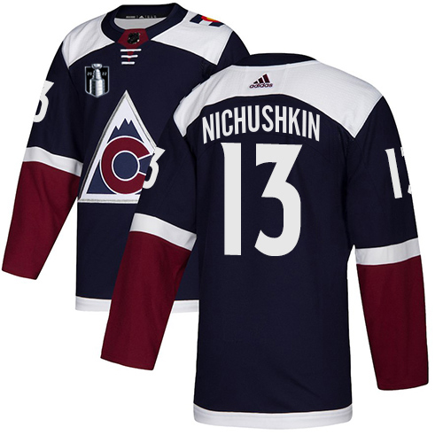 Adidas Colorado Avalanche #13 Valeri Nichushkin Navy 2022 Stanley Cup Final Patch Alternate Authentic Stitched NHL Jersey Men’s->women nhl jersey->Women Jersey