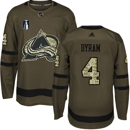 Adidas Colorado Avalanche #4 Bowen Byram Green 2022 Stanley Cup Final Patch Salute to Service Stitched NHL Jersey Men’s->women nhl jersey->Women Jersey