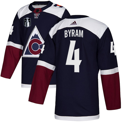 Adidas Colorado Avalanche #4 Bowen Byram Navy 2022 Stanley Cup Final Patch Alternate Authentic Stitched NHL Jersey Men’s->women nhl jersey->Women Jersey