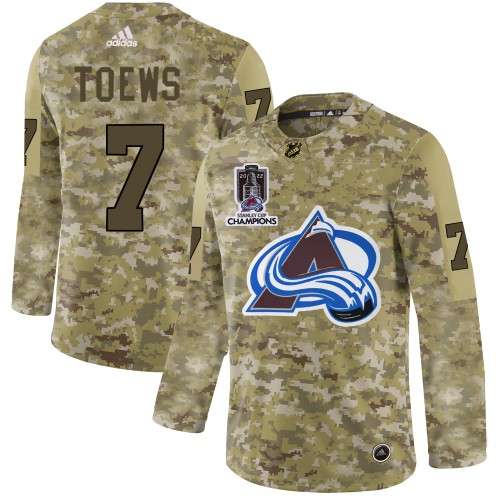 Adidas Colorado Avalanche #7 Devon Toews Camo 2022 Stanley Cup Champions Authentic Stitched NHL Jersey Men’s->women nhl jersey->Women Jersey