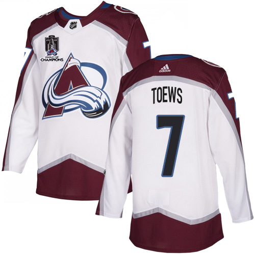 Adidas Colorado Avalanche #7 Devon Toews White 2022 Stanley Cup Champions Road Authentic Stitched NHL Jersey Men’s->women nhl jersey->Women Jersey