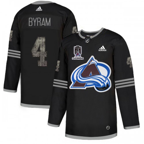 Adidas Colorado Avalanche #4 Bowen Byram Black 2022 Stanley Cup Champions Authentic Classic Stitched NHL Jersey Men’s->youth nhl jersey->Youth Jersey