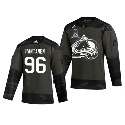 Colorado Colorado Avalanche #96 Mikko Rantanen Adidas 2022 Stanley Cup Champions Veterans Day Men’s Authentic Practice NHL Jersey Camo Men’s->colorado avalanche->NHL Jersey