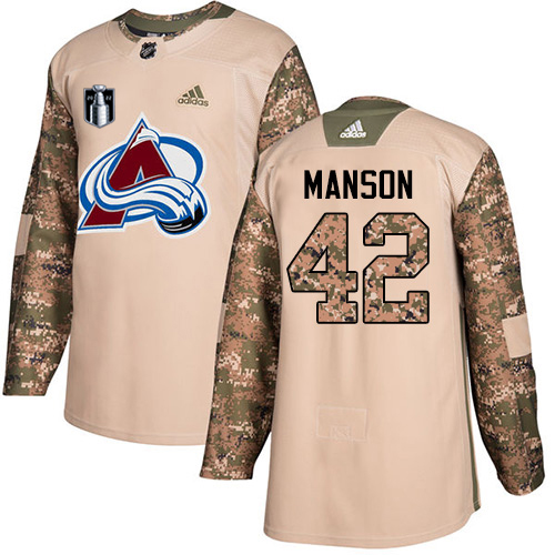 Adidas Colorado Avalanche #42 Josh Manson Camo 2022 Stanley Cup Final Patch Authentic Veterans Day Stitched NHL Jersey Men’s->women nhl jersey->Women Jersey