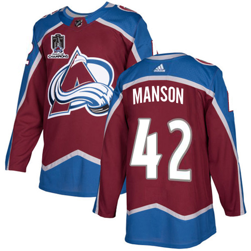 Adidas Colorado Avalanche #42 Josh Manson Burgundy 2022 Stanley Cup Champions Burgundy Home Authentic Stitched NHL Jersey Men’s->women nhl jersey->Women Jersey