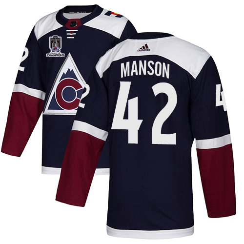 Adidas Colorado Avalanche #42 Josh Manson Navy 2022 Stanley Cup Champions Alternate Authentic Stitched NHL Jersey Men’s->women nhl jersey->Women Jersey