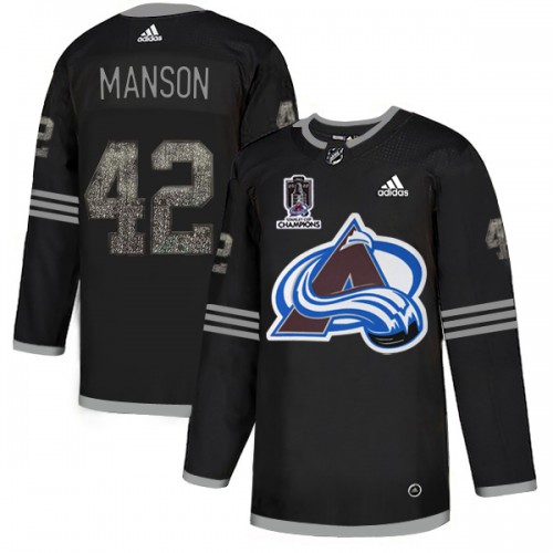 Adidas Colorado Avalanche #42 Josh Manson Black 2022 Stanley Cup Champions Authentic Classic Stitched NHL Jersey Men’s->youth nhl jersey->Youth Jersey