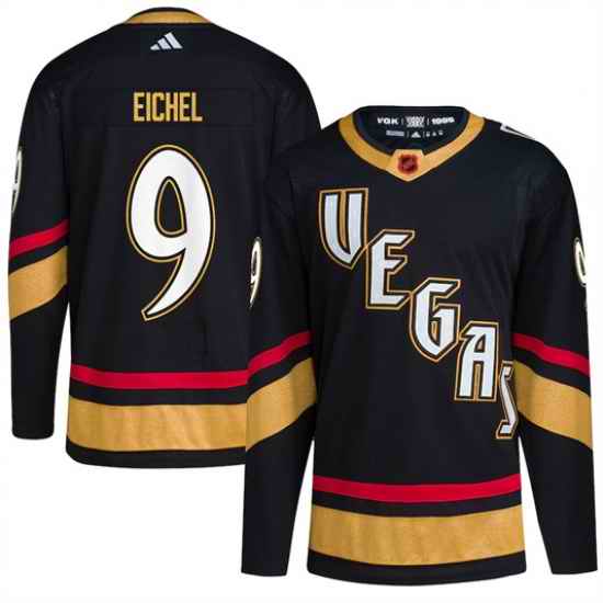 Men Vegas Golden Knights #9 Jack Eichel Black 2022 23 Reverse Retro Stitched Jersey->vancouver canucks->NHL Jersey