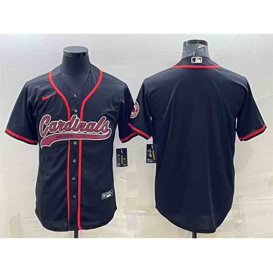 Men Arizona Cardinals Blank Black With Patch Cool Base Stitched Baseball Jersey->arizona cardinals->NFL Jersey