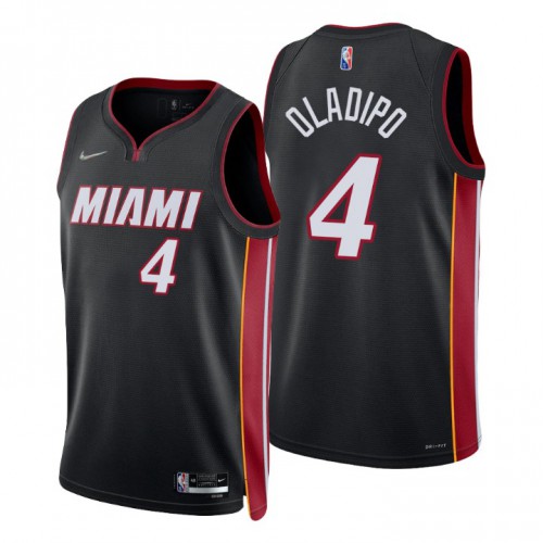 Nike Miami Heat #4 Victor Oladipo Black Men’s 2021-22 NBA 75th Anniversary Diamond Swingman Jersey – Icon Edition Men’s->miami heat->NBA Jersey