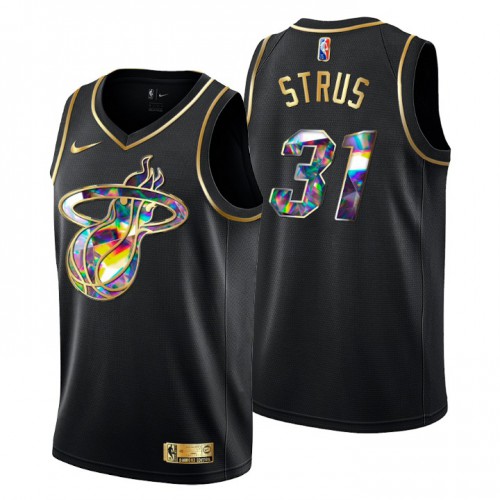 Miami Miami Heat #31 Max Strus Men’s Golden Edition Diamond Logo 2021/22 Swingman Jersey – Black Men’s->women nba jersey->Women Jersey