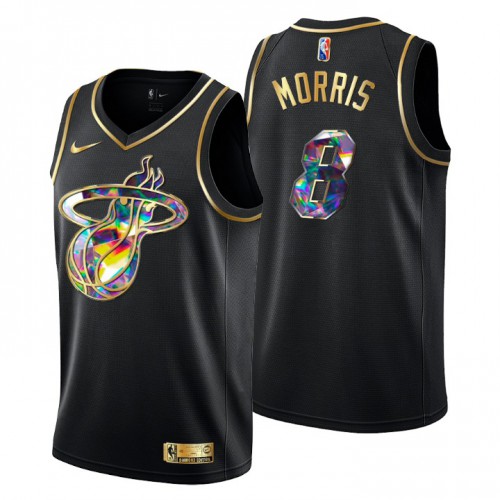 Miami Miami Heat #8 Markieff Morris Men’s Golden Edition Diamond Logo 2021/22 Swingman Jersey – Black Men’s->miami heat->NBA Jersey