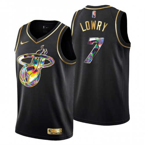 Miami Miami Heat #7 Kyle Lowry Men’s Golden Edition Diamond Logo 2021/22 Swingman Jersey – Black Men’s->women nba jersey->Women Jersey