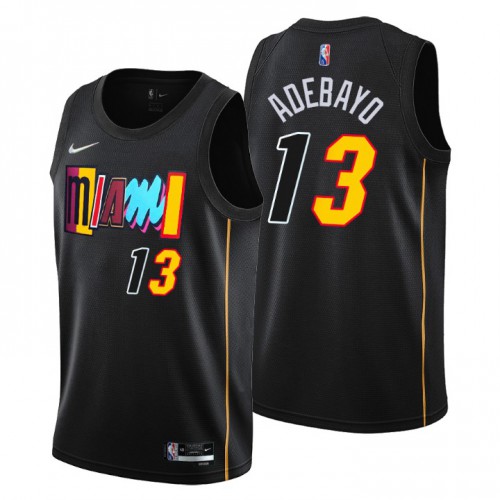 Miami Miami Heat #13 Bam Adebayo Men’s Nike Black 2021/22 Swingman NBA Jersey – City Edition Men’s->miami heat->NBA Jersey