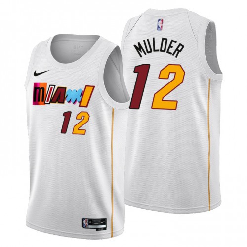 Nike Miami Heat #12 Mychal Mulder Men’s 2022-23 City Edition NBA Jersey – Cherry Blossom White Men’s->miami heat->NBA Jersey