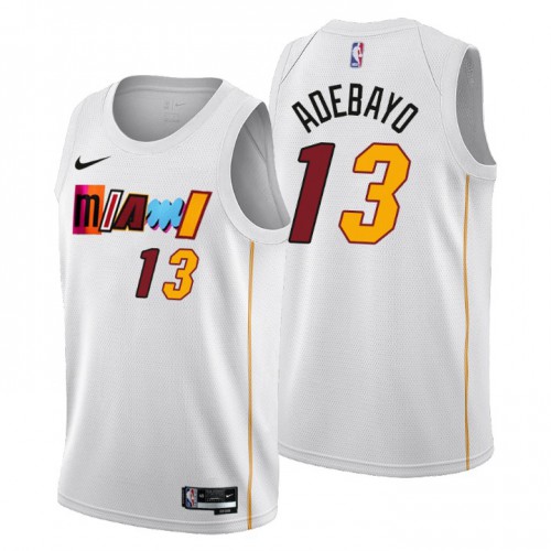 Nike Miami Heat #13 Bam Adebayo Men’s 2022-23 City Edition NBA Jersey – Cherry Blossom White Men’s->miami heat->NBA Jersey
