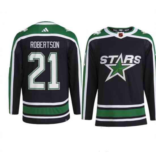 Men Dallas Stars #21 Jason Robertson Black 2022 23 Reverse Retro Stitched Jersey->colorado avalanche->NHL Jersey