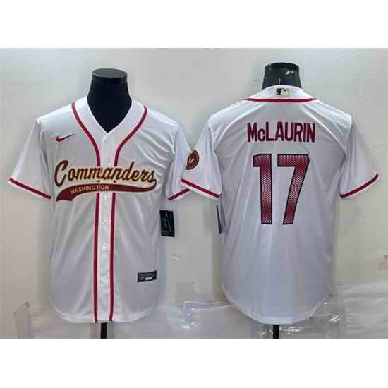 Men Washington Commanders #17 Terry McLaurin White With Patch Cool Base Stitched Baseball Jersey->tampa bay buccaneers->NFL Jersey