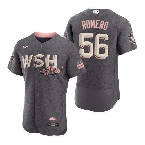 Washington Washington Nationals #56 Seth Romero Men’s Nike Authentic Gray 2022 City Connect Jersey Men’s->youth mlb jersey->Youth Jersey
