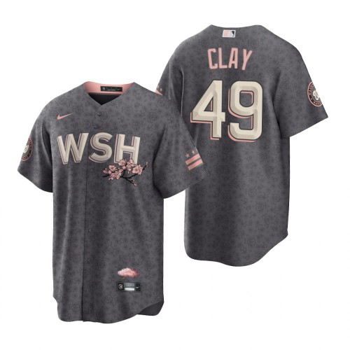 Washington Washington Nationals #49 Sam Clay Men’s Nike Gray Game 2022 City Connect Replica Jersey Men’s->youth mlb jersey->Youth Jersey
