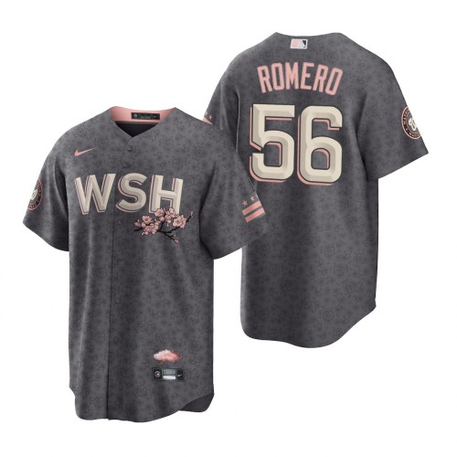 Washington Washington Nationals #56 Seth Romero Men’s Nike Gray Game 2022 City Connect Replica Jersey Men’s->youth mlb jersey->Youth Jersey