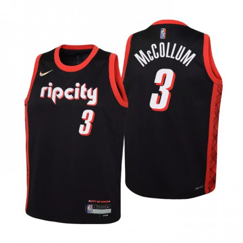 Portland Trail Portland Trail Blazers #3 C.J. McCollum Youth Nike Black 2021/22 Swingman Jersey – City Edition Youth->youth nba jersey->Youth Jersey