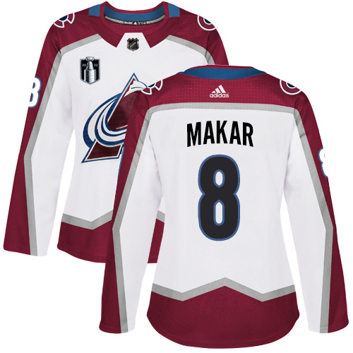 Adidas Colorado Avalanche #8 Cale Makar White Women’s 2022 Stanley Cup Final Patch Road Authentic Stitched NHL Jersey Womens->youth nhl jersey->Youth Jersey
