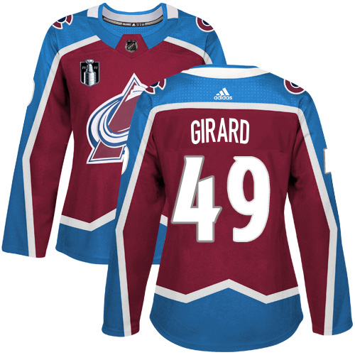 Adidas Colorado Avalanche #49 Samuel Girard Burgundy Women’s 2022 Stanley Cup Final Patch Home Authentic Stitched NHL Jersey Womens->colorado avalanche->NHL Jersey