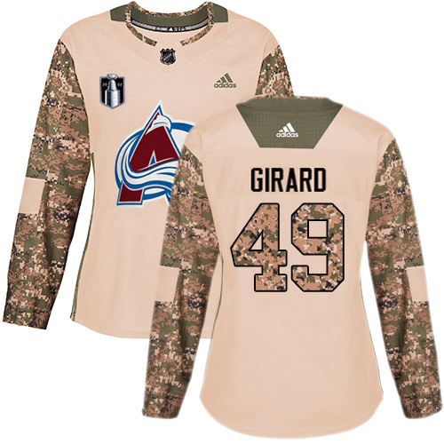 Adidas Colorado Avalanche #49 Samuel Girard Camo Women’s 2022 Stanley Cup Final Patch Authentic Veterans Day Stitched NHL Jersey Womens->colorado avalanche->NHL Jersey
