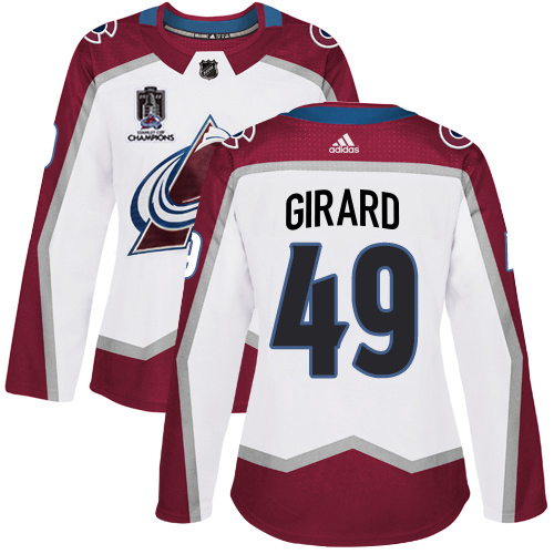 Adidas Colorado Avalanche #49 Samuel Girard White Women’s 2022 Stanley Cup Champions Road Authentic Stitched NHL Jersey Womens->youth nhl jersey->Youth Jersey