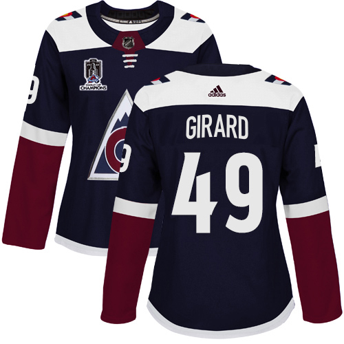 Adidas Colorado Avalanche #49 Samuel Girard Navy Women’s 2022 Stanley Cup Champions Alternate Authentic Stitched NHL Jersey Womens->youth nhl jersey->Youth Jersey