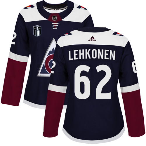 Adidas Colorado Avalanche #62 Artturi Lehkonen Navy Women’s 2022 Stanley Cup Final Patch Alternate Authentic Stitched NHL Jersey Womens->youth nhl jersey->Youth Jersey