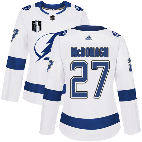 Adidas Tampa Bay Lightning #27 Ryan McDonagh White 2022 Stanley Cup Final Patch Women’s Road Authentic NHL Stanley Cup Final Patch Jersey Womens->tampa bay lightning->NHL Jersey
