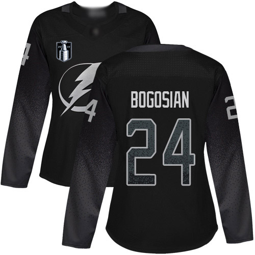 Adidas Tampa Bay Lightning #24 Zach Bogosian Black 2022 Stanley Cup Final Patch Women’s Alternate Authentic Stitched NHL Jersey Womens->tampa bay lightning->NHL Jersey