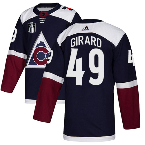 Adidas Colorado Avalanche #49 Samuel Girard Navy Youth 2022 Stanley Cup Final Patch Alternate Authentic Stitched NHL Jersey Youth->women nhl jersey->Women Jersey