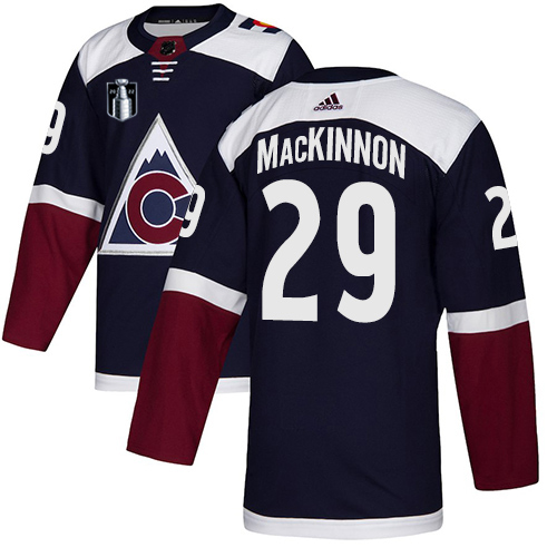 Adidas Colorado Avalanche #29 Nathan MacKinnon Navy Youth 2022 Stanley Cup Final Patch Alternate Authentic Stitched NHL Jersey Youth->colorado avalanche->NHL Jersey