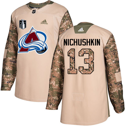 Adidas Colorado Avalanche #13 Valeri Nichushkin Camo Youth 2022 Stanley Cup Final Patch Authentic Veterans Day Stitched NHL Jersey Youth->colorado avalanche->NHL Jersey
