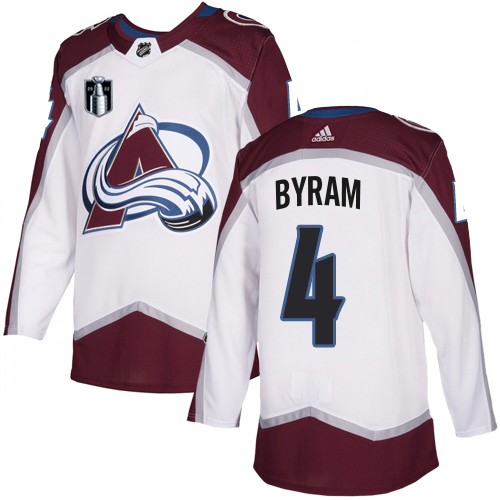 Adidas Colorado Avalanche #4 Bowen Byram White Youth 2022 Stanley Cup Final Patch Road Authentic Stitched NHL Jersey Youth->colorado avalanche->NHL Jersey