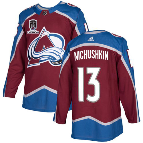 Adidas Colorado Avalanche #13 Valeri Nichushkin Burgundy Youth 2022 Stanley Cup Champions Burgundy Home Authentic Stitched NHL Jersey Youth->colorado avalanche->NHL Jersey