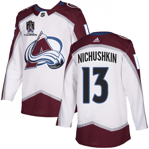 Adidas Colorado Avalanche #13 Valeri Nichushkin White Youth 2022 Stanley Cup Champions Road Authentic Stitched NHL Jersey Youth->women nhl jersey->Women Jersey