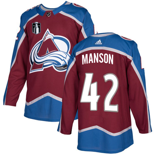 Adidas Colorado Avalanche #42 Josh Manson Burgundy Youth 2022 Stanley Cup Final Patch Home Authentic Stitched NHL Jersey Youth->colorado avalanche->NHL Jersey