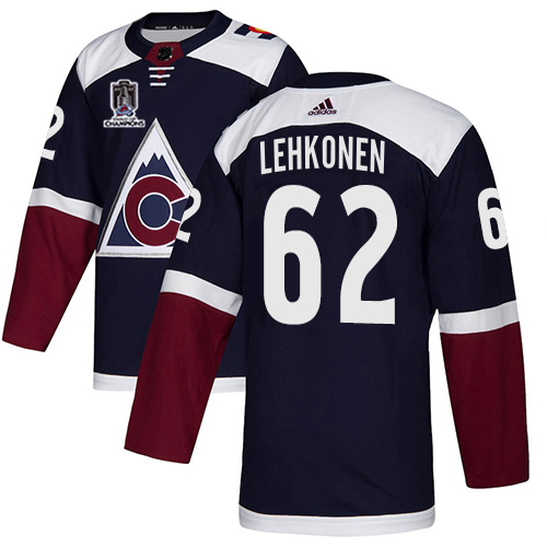 Adidas Colorado Avalanche #62 Artturi Lehkonen Navy Youth 2022 Stanley Cup Champions Alternate Authentic Stitched NHL Jersey Youth->colorado avalanche->NHL Jersey