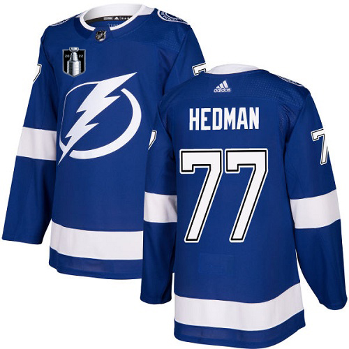 Adidas Tampa Bay Lightning #77 Victor Hedman Blue 2022 Stanley Cup Final Patch Youth Home Authentic Stitched NHL Jersey Youth->tampa bay lightning->NHL Jersey