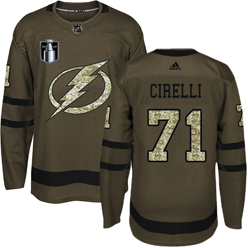Adidas Tampa Bay Lightning #71 Anthony Cirelli Green 2022 Stanley Cup Final Patch Youth Salute to Service Stitched NHL Jersey Youth->tampa bay lightning->NHL Jersey