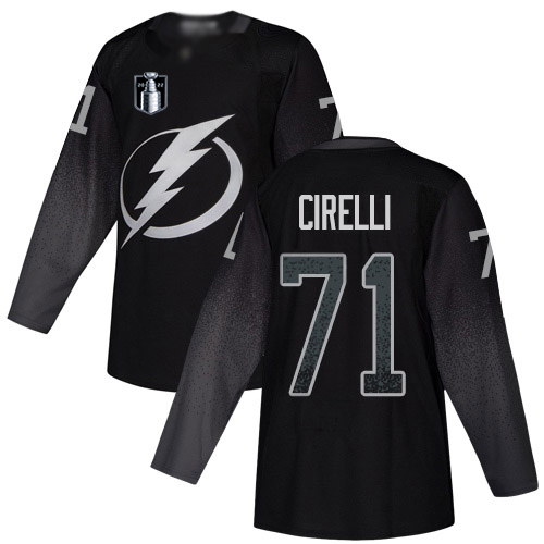 Adidas Tampa Bay Lightning #71 Anthony Cirelli Black 2022 Stanley Cup Final Patch Youth Alternate Authentic Stitched NHL Jersey Youth->tampa bay lightning->NHL Jersey