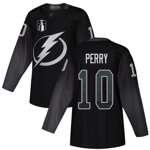 Adidas Tampa Bay Lightning #10 Corey Perry Black 2022 Stanley Cup Final Patch Alternate Authentic Stitched Youth NHL Jersey Youth->tampa bay lightning->NHL Jersey