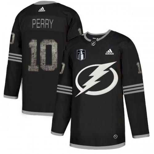 Adidas Tampa Bay Lightning #10 Corey Perry Black 2022 Stanley Cup Final Patch Authentic Classic Stitched Youth NHL Jersey Youth->tampa bay lightning->NHL Jersey